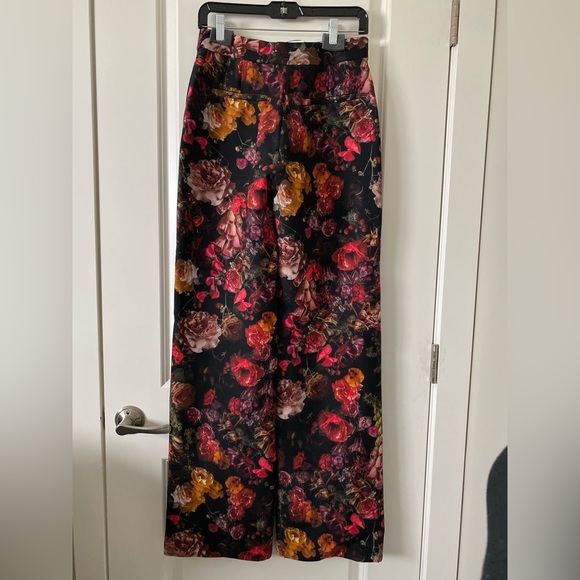 SOLD - Authentic - Adam Lippes - Floral-Print Pintuck Wide-Leg Trousers - size 2 - Picture 7 of 13